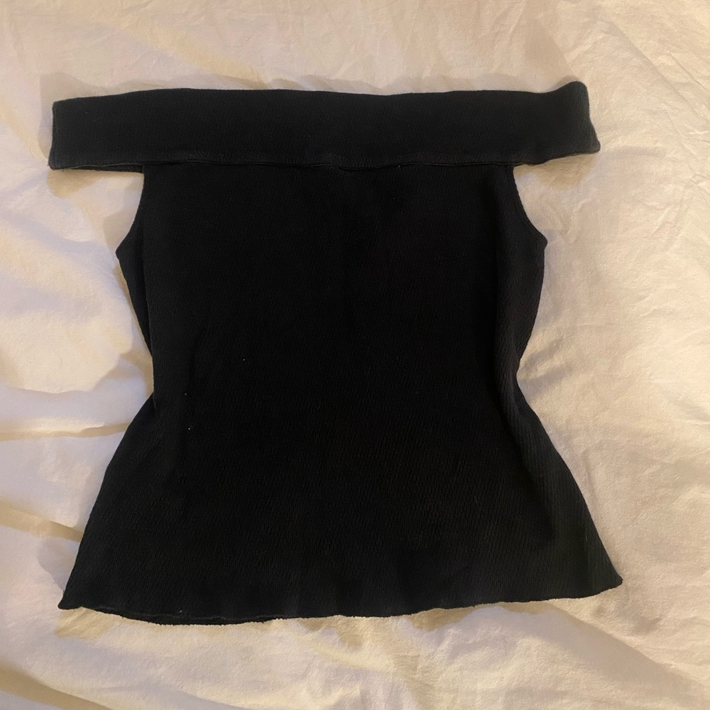 Black off the shoulder top